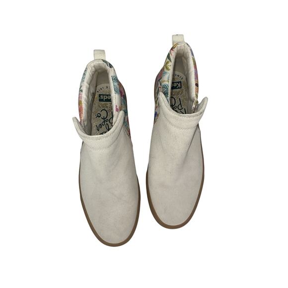 Keds Rifle Paper Co Garden Party Ivory Suede /Floral Zip Up Booties Sneaker 9 - Picture 6 of 8